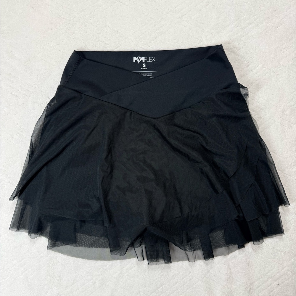 Popflex Womens S Crisscross Hourglass Juilet Ballet Skort Skirt Mini Black Girly